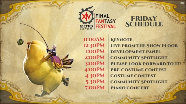 Final Fantasy Fan Festiva 2016 Day 1 Schedule